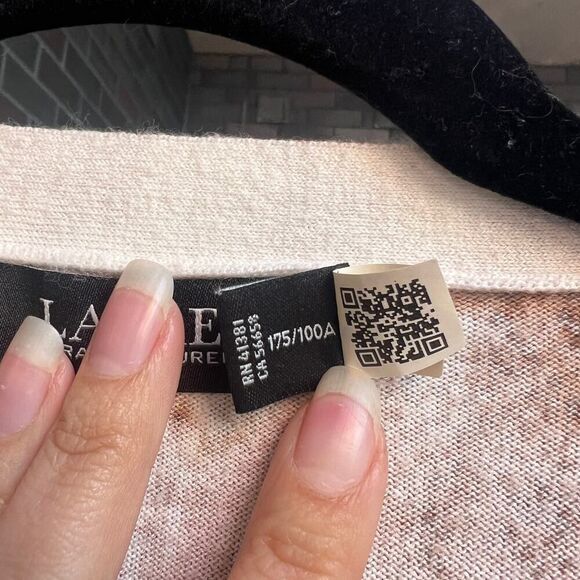 Lauren Ralph Lauren Black Label Snakeskin Print Cotton Blend Cardigan Size XL - Picture 5 of 7